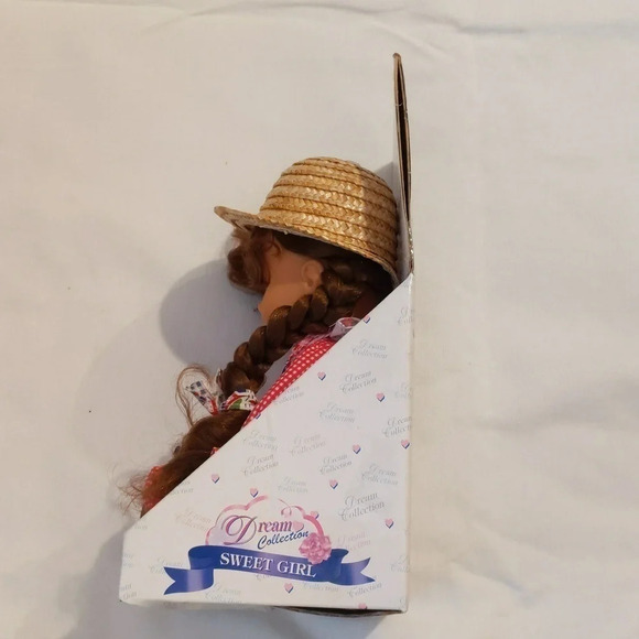 Americana Vintage Doll Red Gingham Picnic Little Girl Hard to Find - Picture 2 of 6